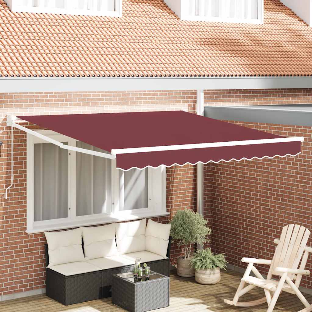 Luifel handmatig uittrekbaar 300x250 cm bordeauxrood