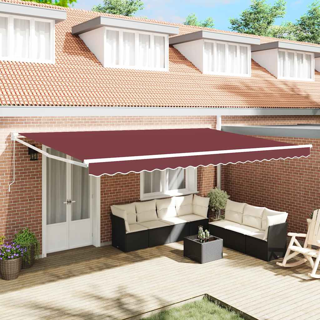 Luifel handmatig uittrekbaar 500x300 cm bordeauxrood