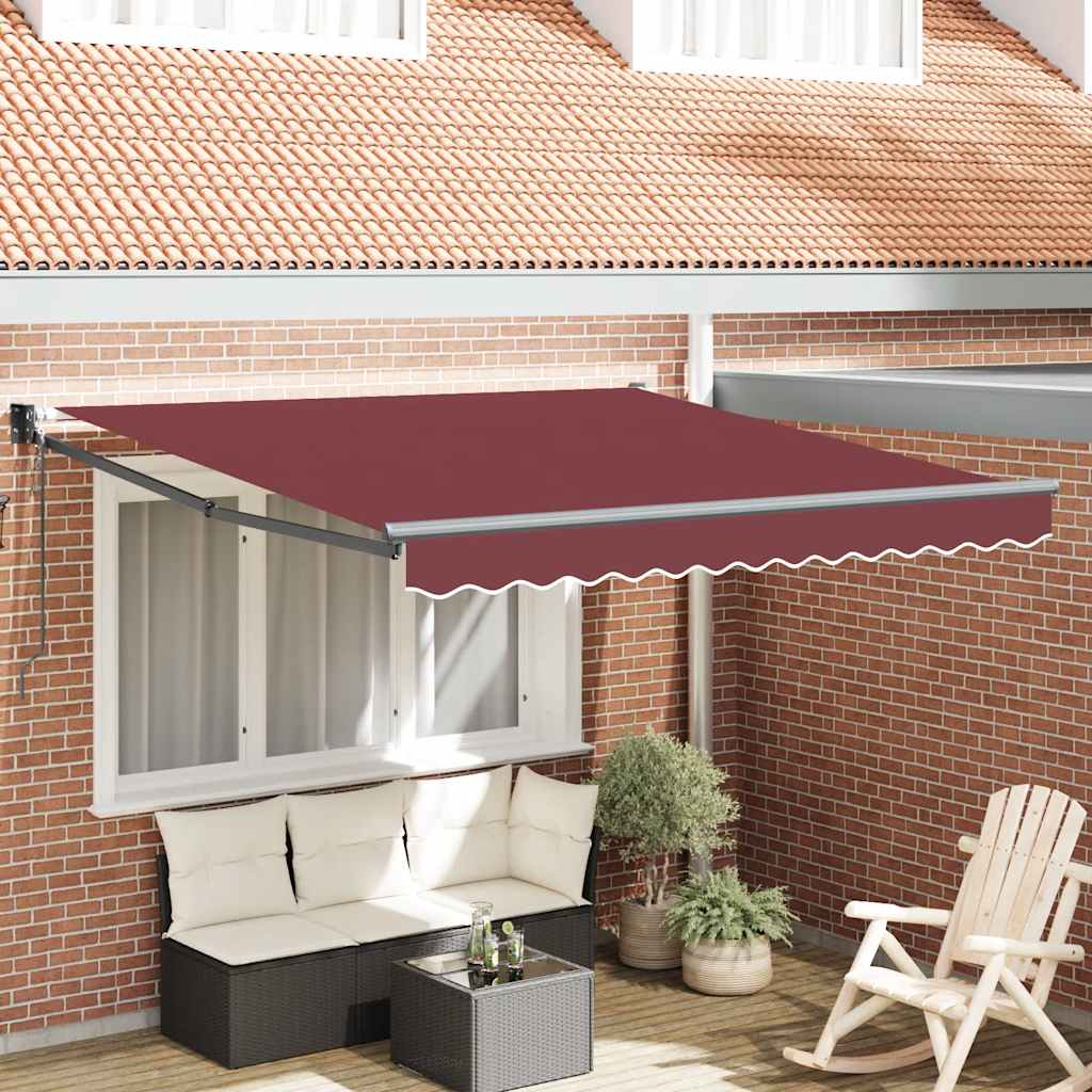Luifel automatisch uittrekbaar 300x250 cm bordeauxrood