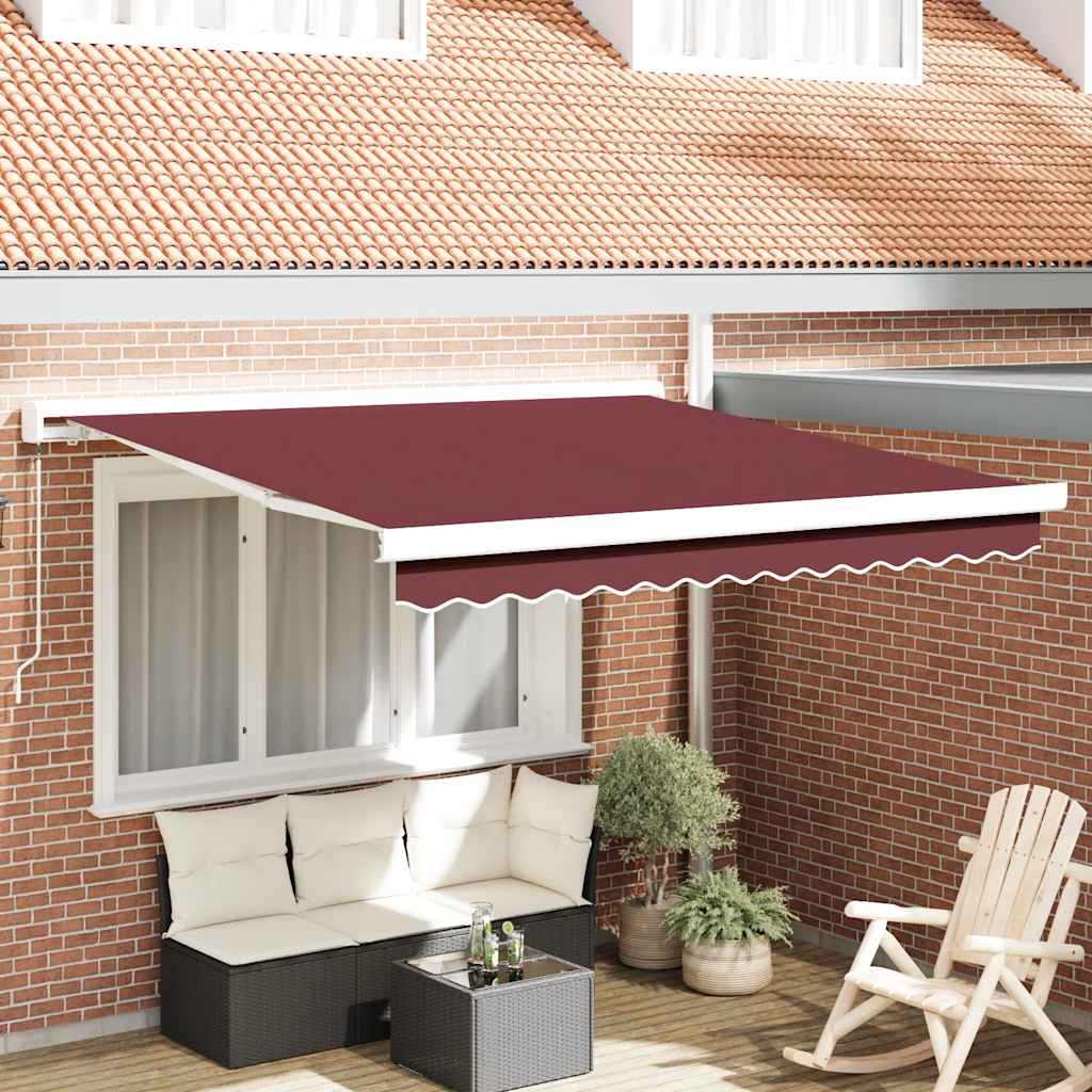 Luifel handmatig uittrekbaar 300x250 cm bordeauxrood