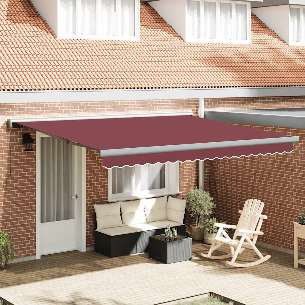 Luifel handmatig uittrekbaar 400x300 cm bordeauxrood