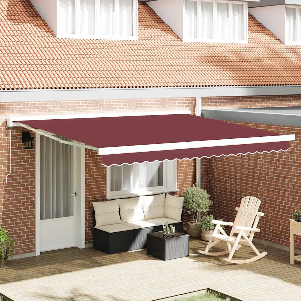Luifel automatisch uittrekbaar 400x300 cm bordeauxrood