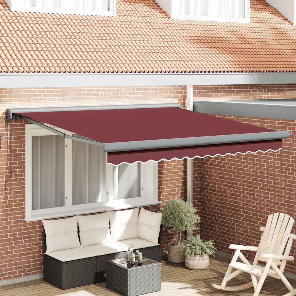 Luifel automatisch uittrekbaar 300x250 cm bordeauxrood – afbeelding 1