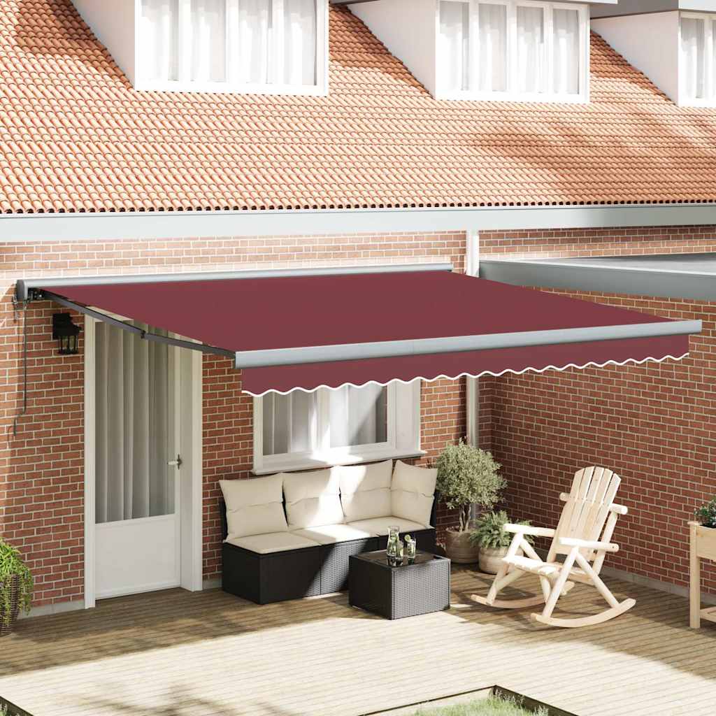 Luifel automatisch uittrekbaar 400x300 cm bordeauxrood