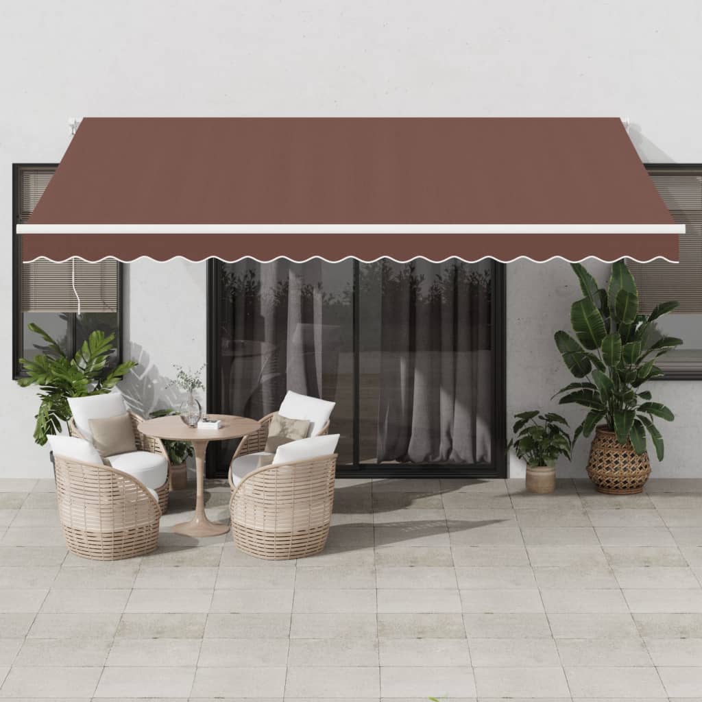 Luifel handmatig uittrekbaar 450x350 cm bruin – afbeelding 1