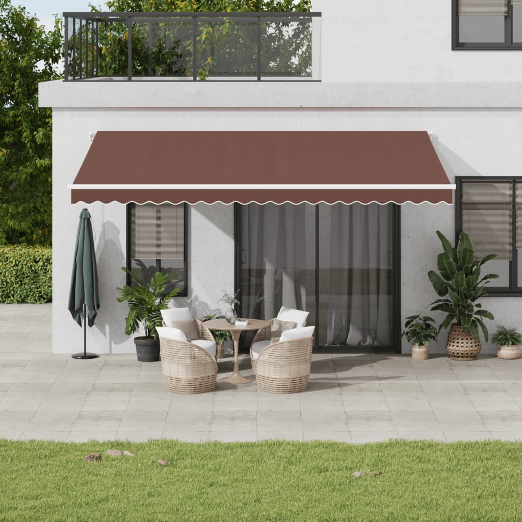 Luifel automatisch uittrekbaar 500x350 cm bruin – afbeelding 1