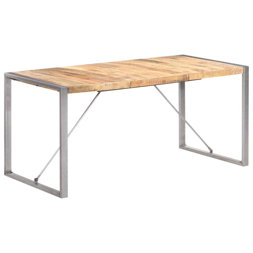Eettafel 160x80x75 cm massief ruw mangohout