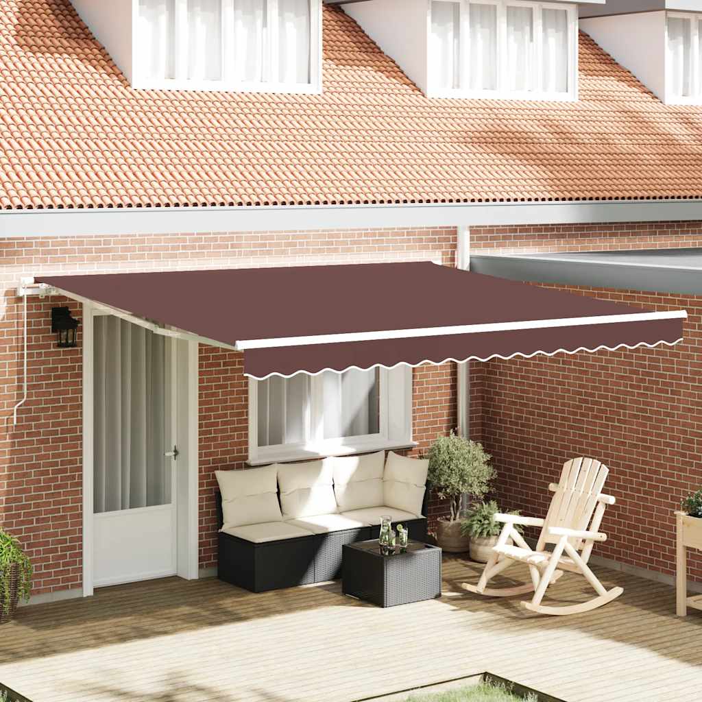 Luifel handmatig uittrekbaar 400x300 cm bruin