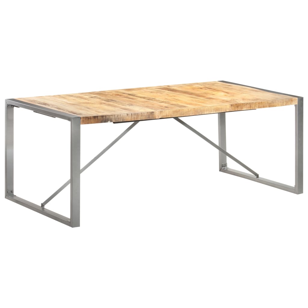 Eettafel 200x100x75 cm massief ruw mangohout – afbeelding 1