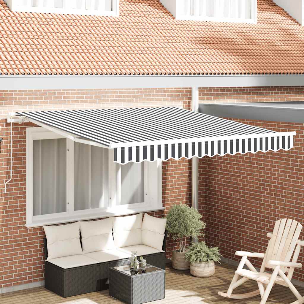 Luifel handmatig uittrekbaar 300x250 cm antraciet en wit