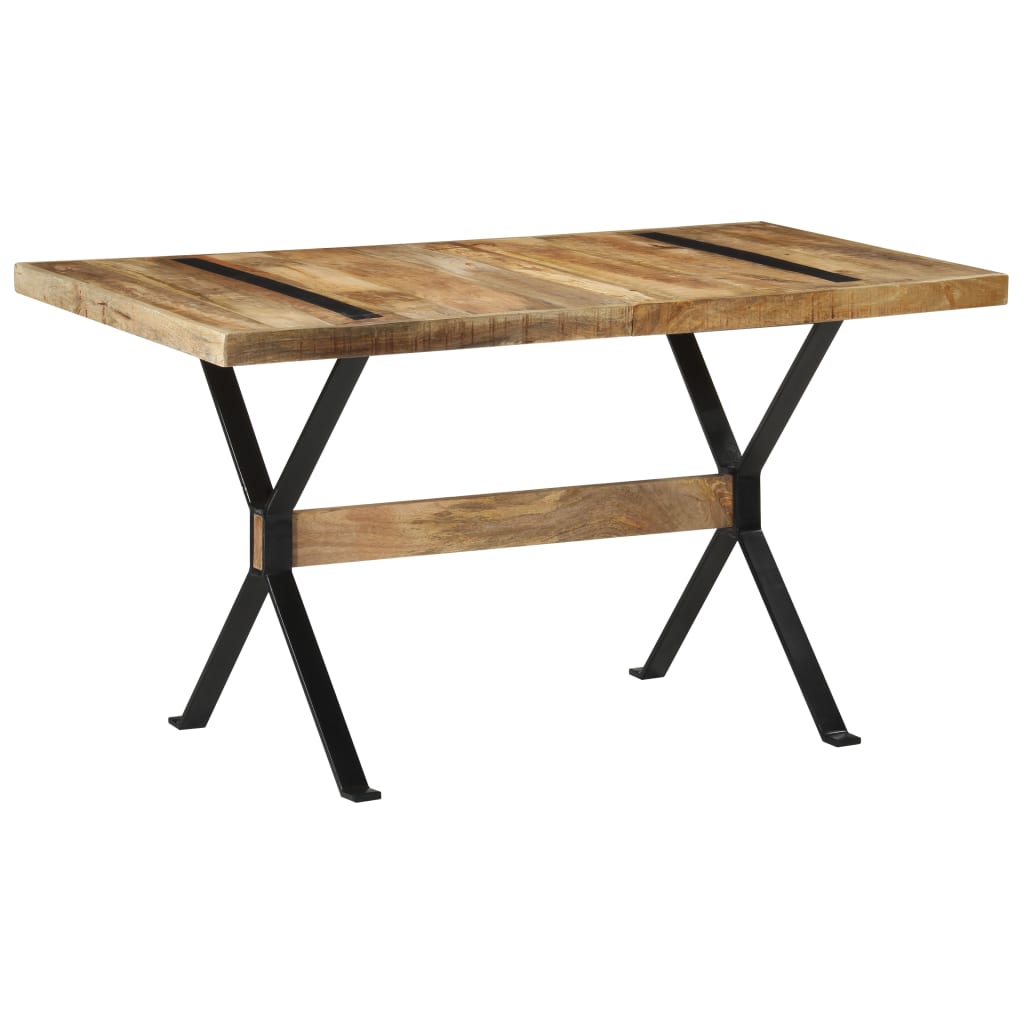 Eettafel 140x70x76 cm ruw mangohout – afbeelding 1