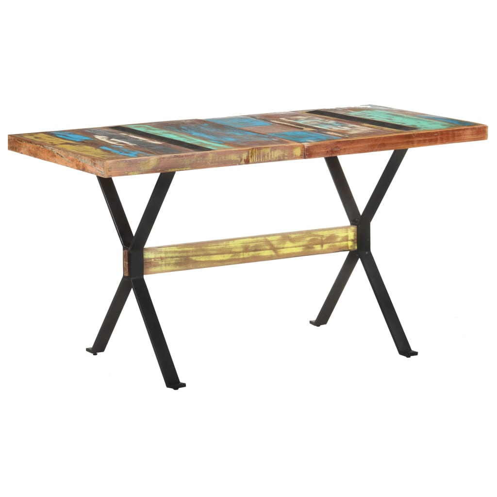 Eettafel 140x70x76 cm massief gerecycled hout – afbeelding 1