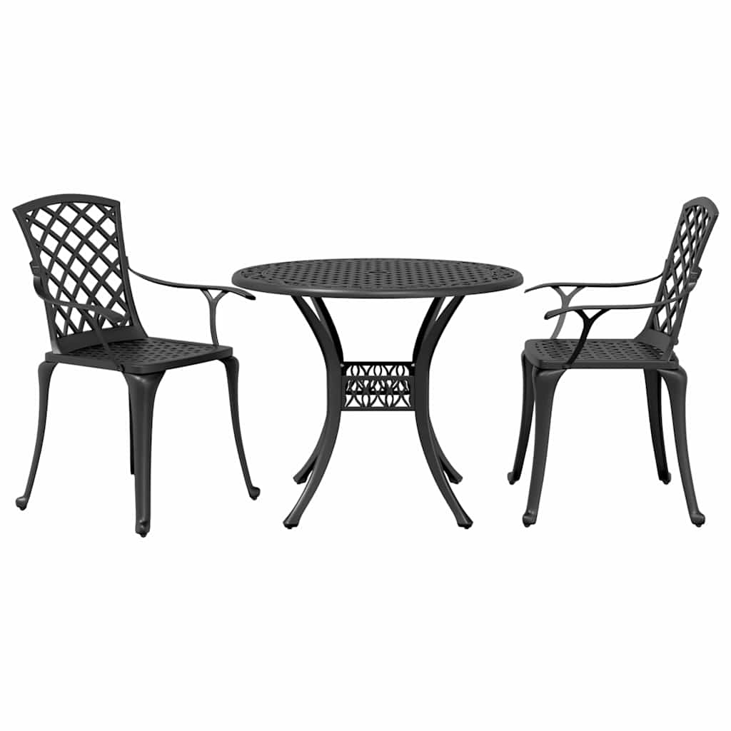 3-delige Bistroset gietaluminium zwart – afbeelding 1