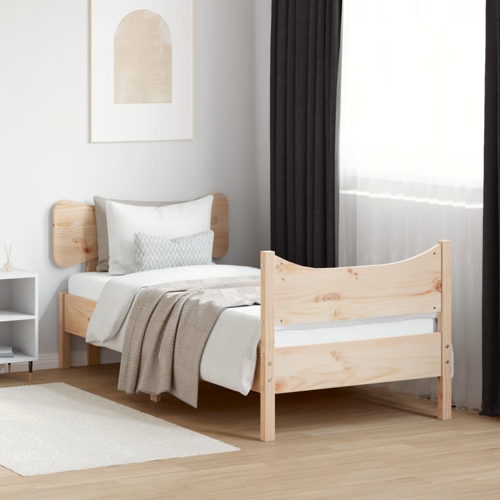 Bedframe zonder matras massief grenenhout 75x190 cm – afbeelding 1