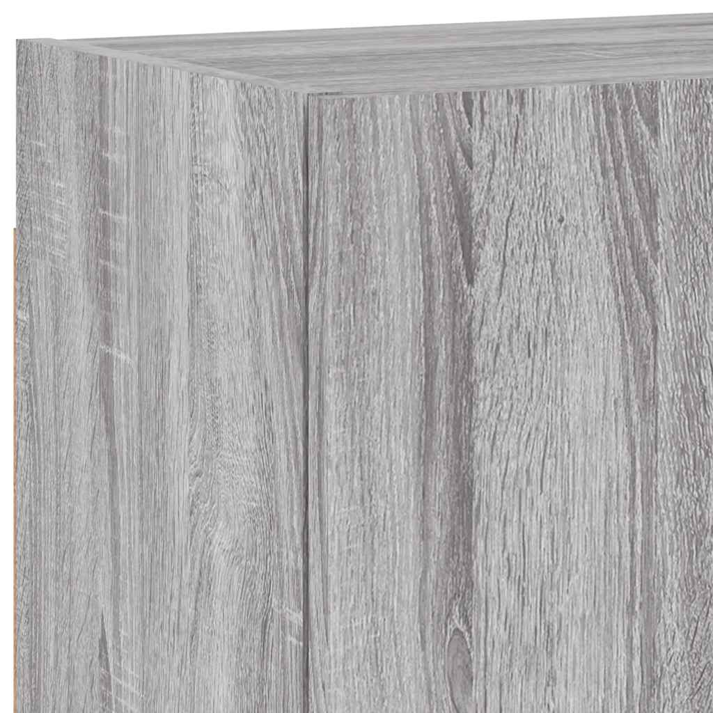 4-delige Tv-wandmeubelset bewerkt hout grijs sonoma – afbeelding 10