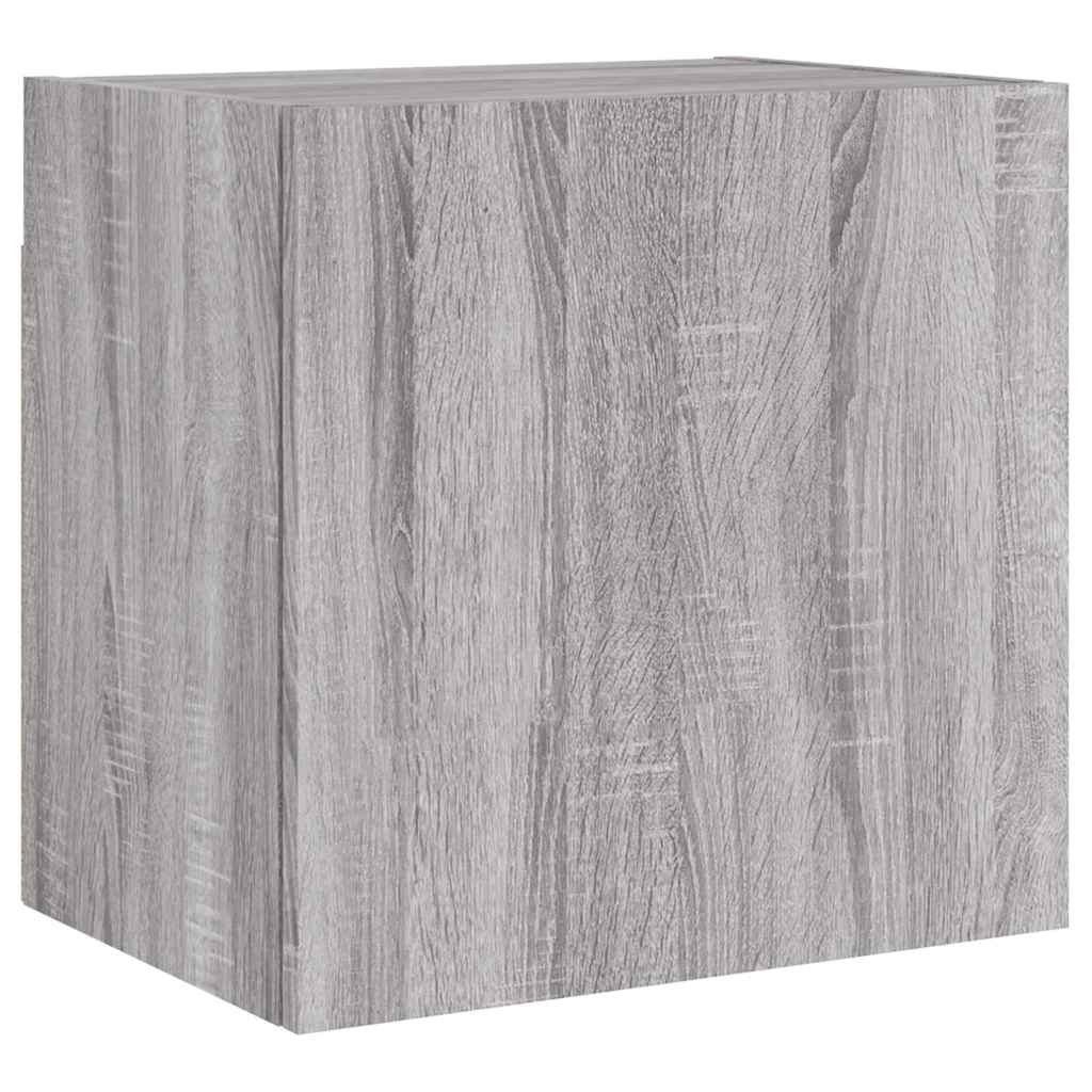 4-delige Tv-wandmeubelset bewerkt hout grijs sonoma – afbeelding 6