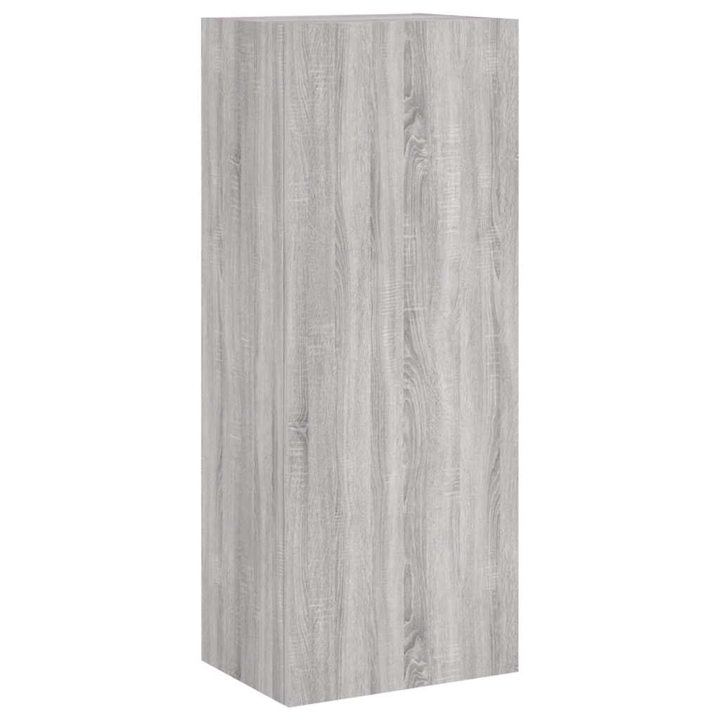 4-delige Tv-wandmeubelset bewerkt hout grijs sonoma – afbeelding 8