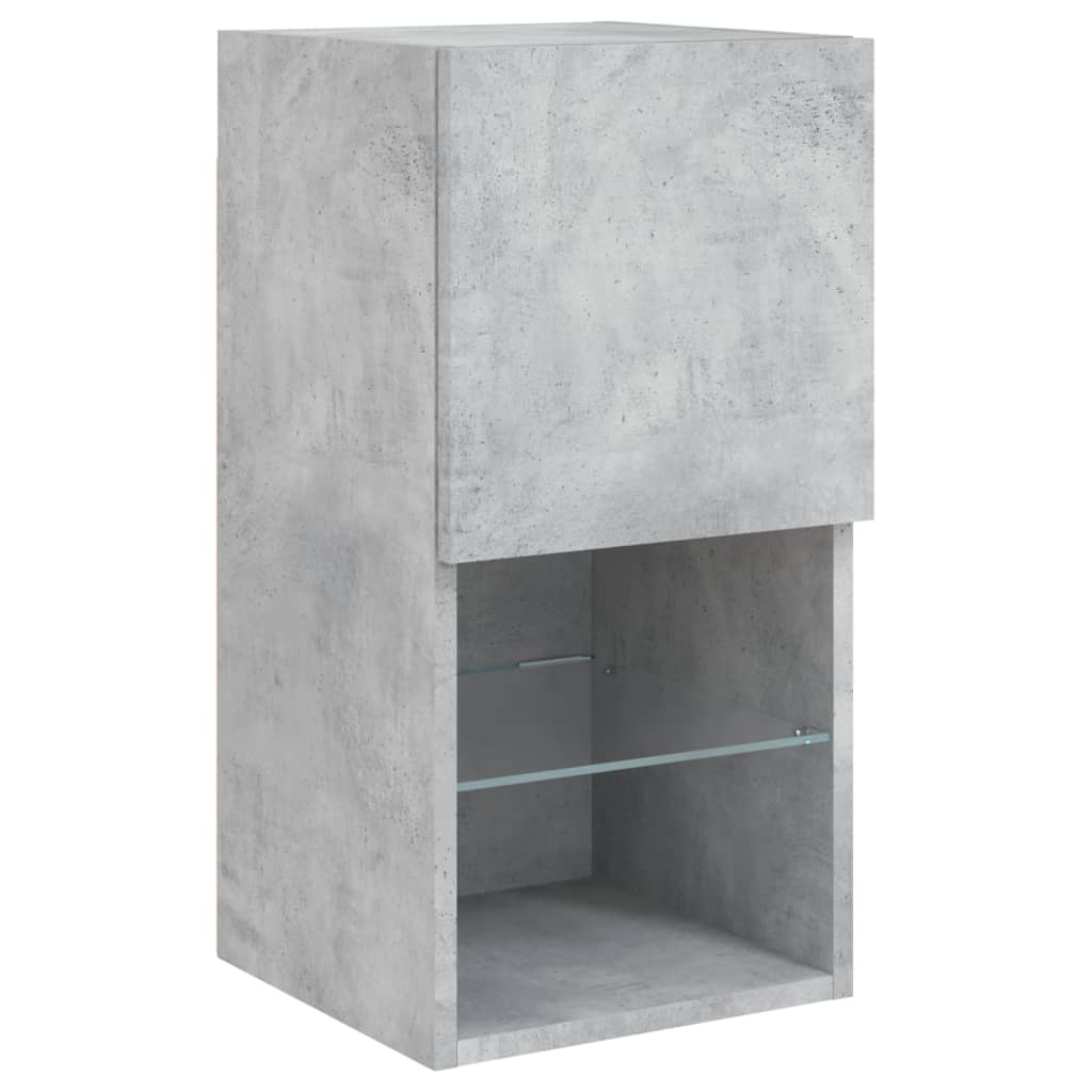 4-delige tv-wandmeubelset met LED-verlichting betongrijs – afbeelding 9