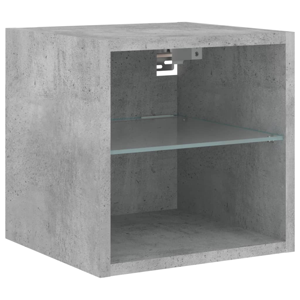7-delige Tv-wandmeubelset met LED bewerkt hout betongrijs – afbeelding 7