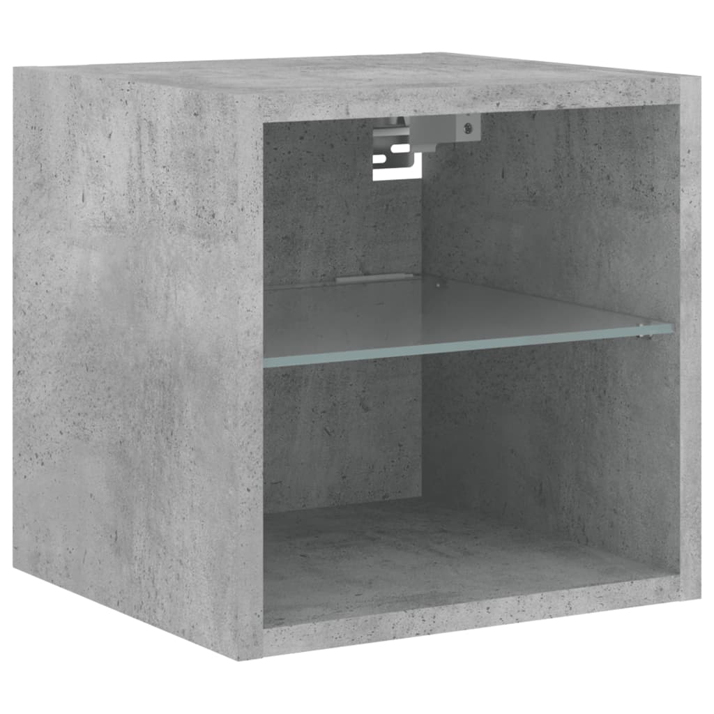 8-delige Tv-wandmeubelset met LED bewerkt hout betongrijs – afbeelding 8