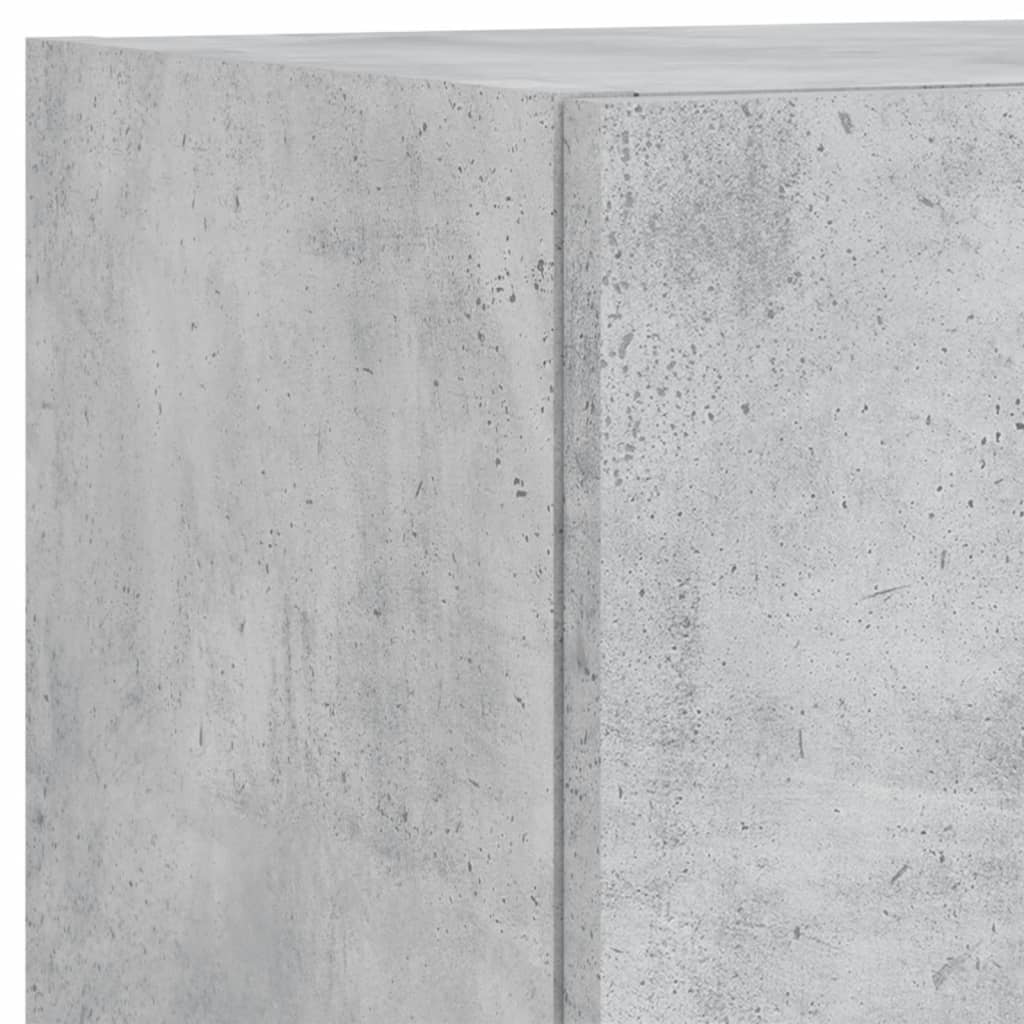 5-delige Tv-wandmeubelset met LED bewerkt hout betongrijs – afbeelding 10