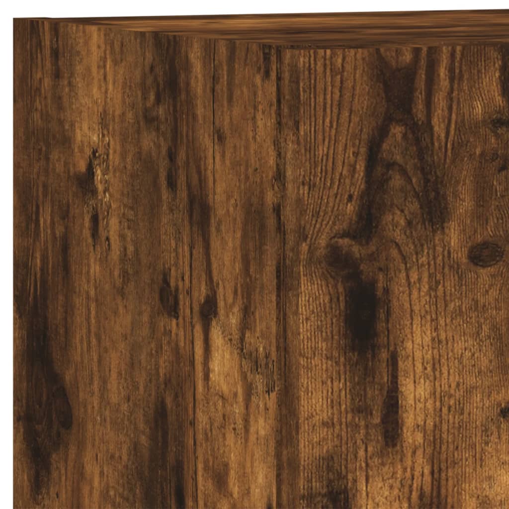 5-delige tv-wandmeubelset met LED bewerkt hout gerookt eiken – afbeelding 10
