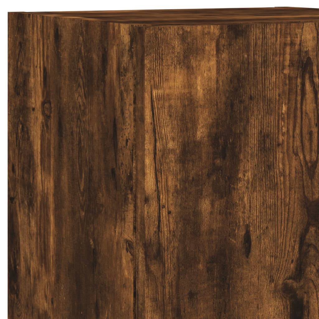 5-delige tv-wandmeubelset met LED bewerkt hout gerookt eiken – afbeelding 10