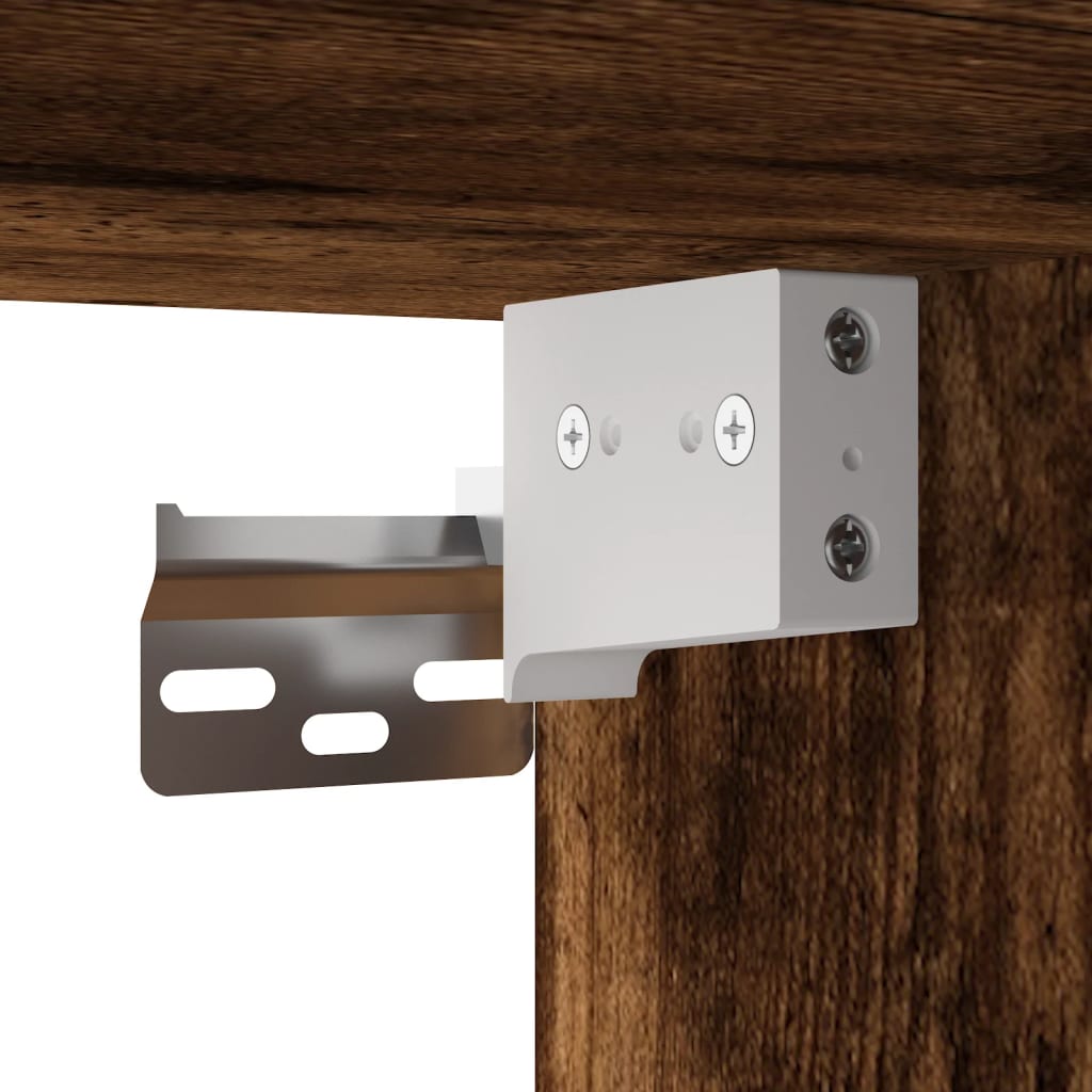 5-delige tv-wandmeubelset met LED bewerkt hout gerookt eiken – afbeelding 12