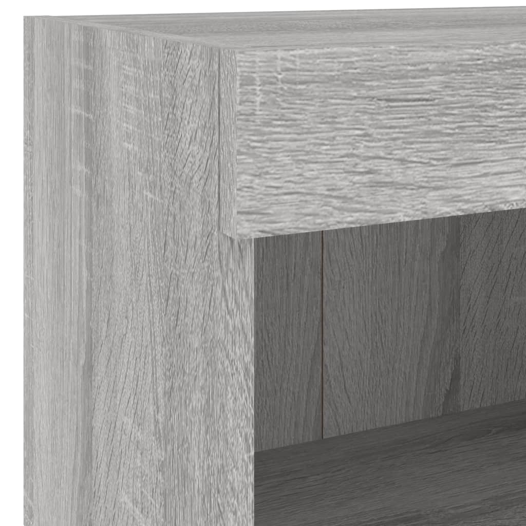 5-delige Tv-wandmeubelset met LED grijs sonoma eikenkleurig – afbeelding 11