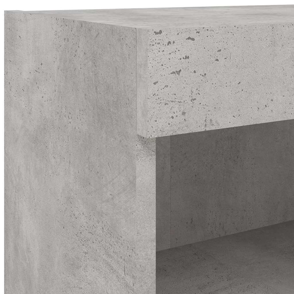 6-delige Tv-wandmeubelset met LED bewerkt hout betongrijs – afbeelding 12
