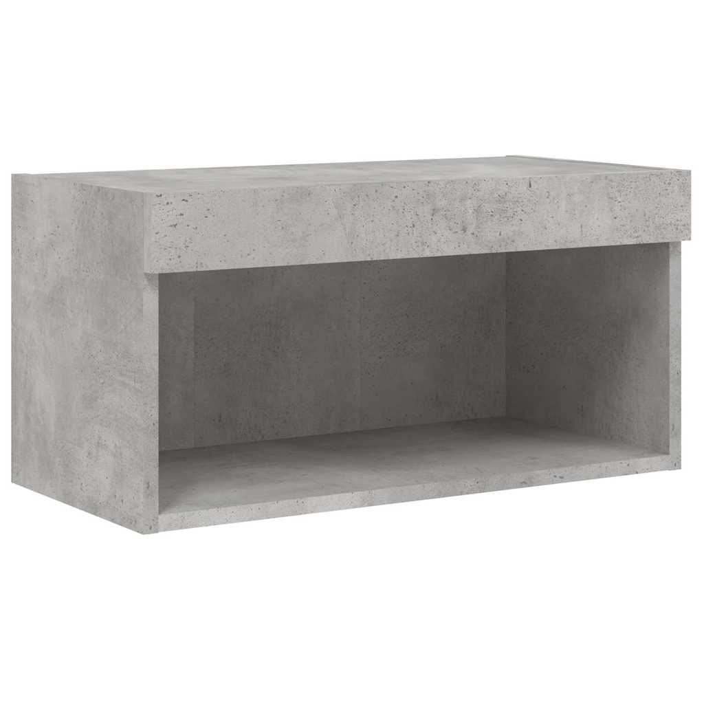 6-delige Tv-wandmeubelset met LED bewerkt hout betongrijs – afbeelding 9