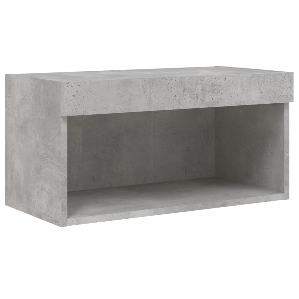 6-delige Tv-wandmeubelset met LED bewerkt hout betongrijs – afbeelding 9