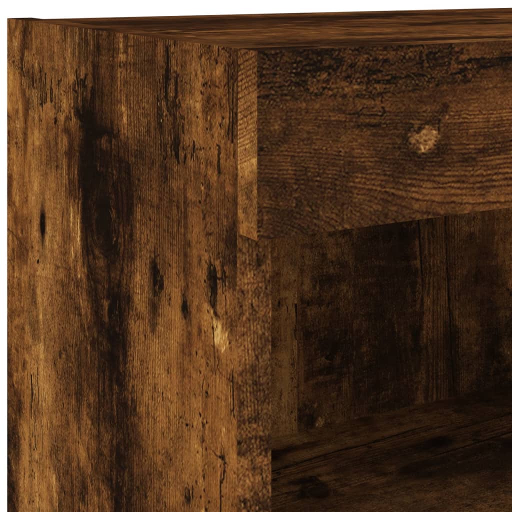 6-delige tv-wandmeubelset met LED bewerkt hout gerookt eiken – afbeelding 12