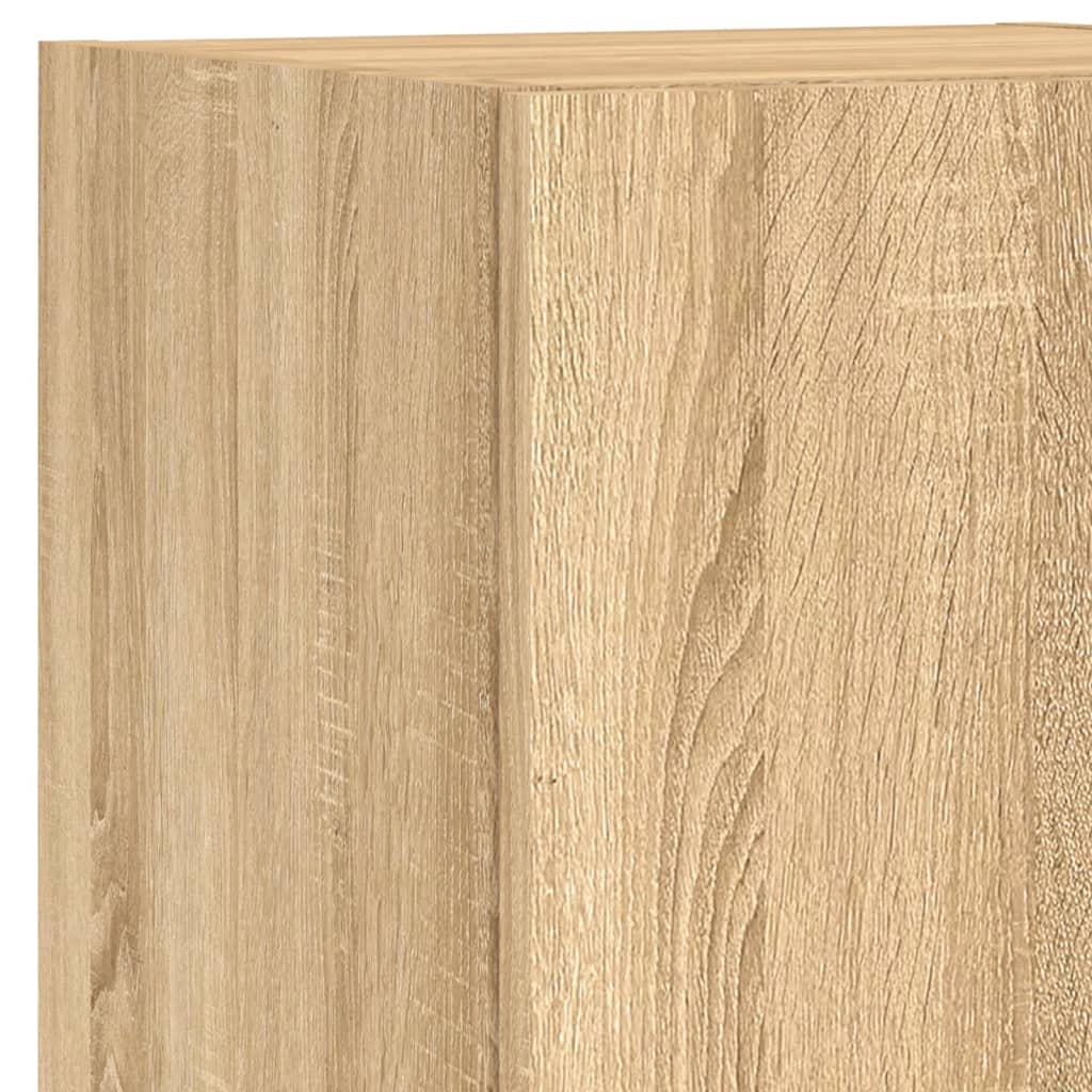 4-delige Tv-wandmeubelset met LED bewerkt hout sonoma eiken – afbeelding 11