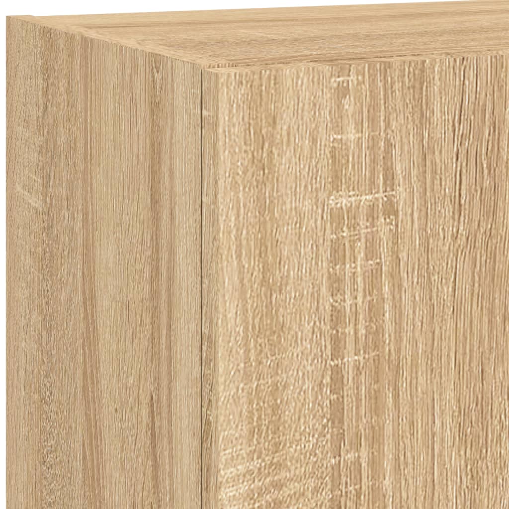 4-delige Tv-wandmeubelset met LED bewerkt hout sonoma eiken – afbeelding 12