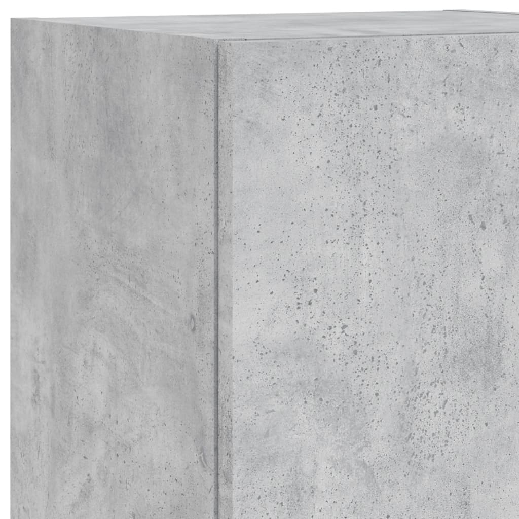 4-delige Tv-wandmeubelset met LED bewerkt hout betongrijs – afbeelding 11