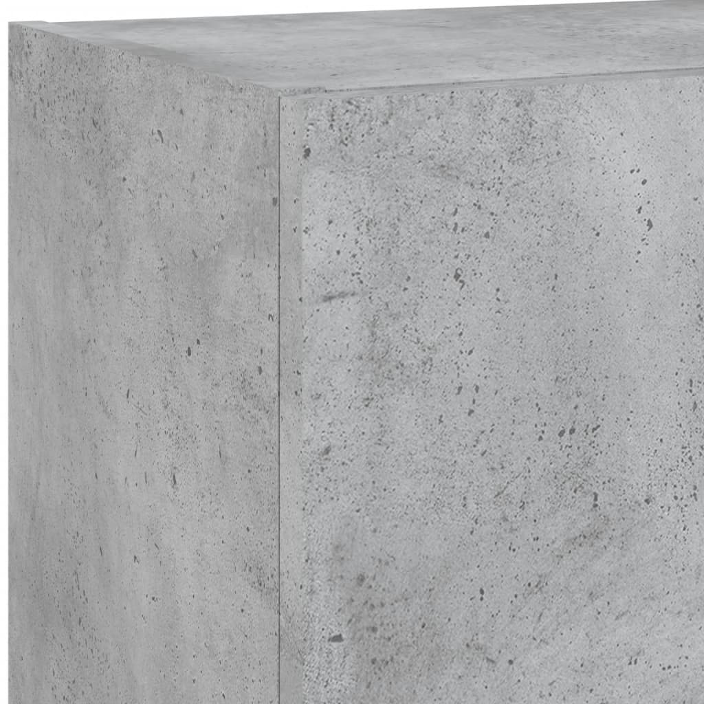 4-delige Tv-wandmeubelset met LED bewerkt hout betongrijs – afbeelding 12
