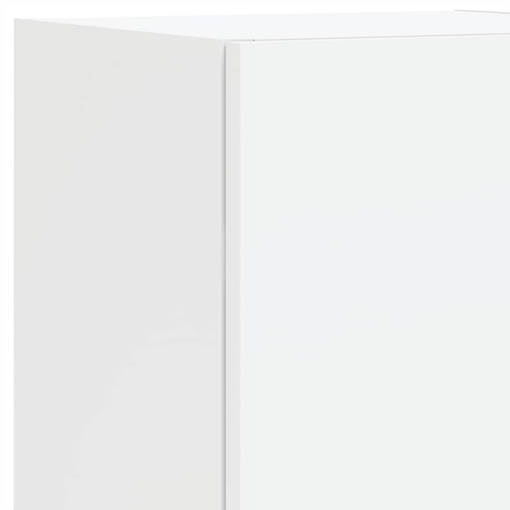 4-delige Tv-wandmeubelset met LED-verlichting bewerkt hout wit – afbeelding 11