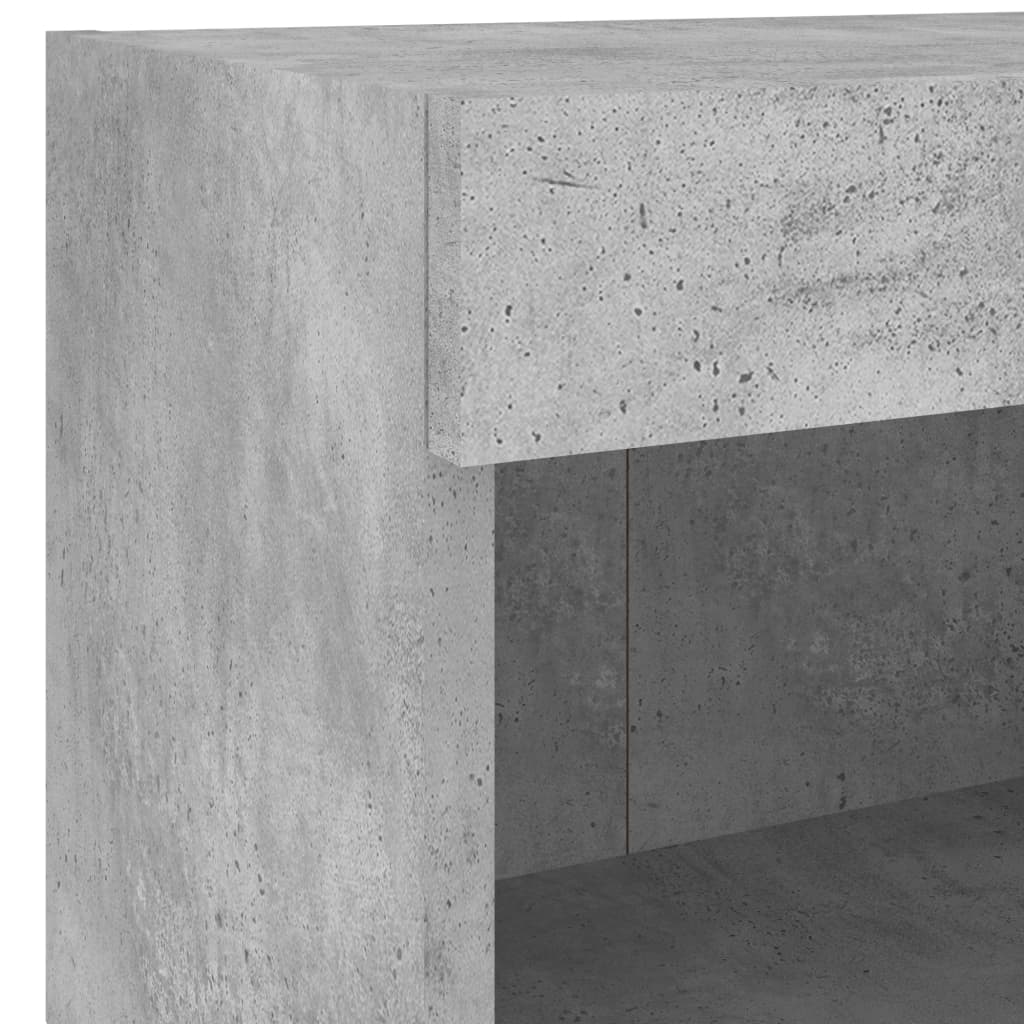5-delige Tv-wandmeubelset met LED bewerkt hout betongrijs – afbeelding 12