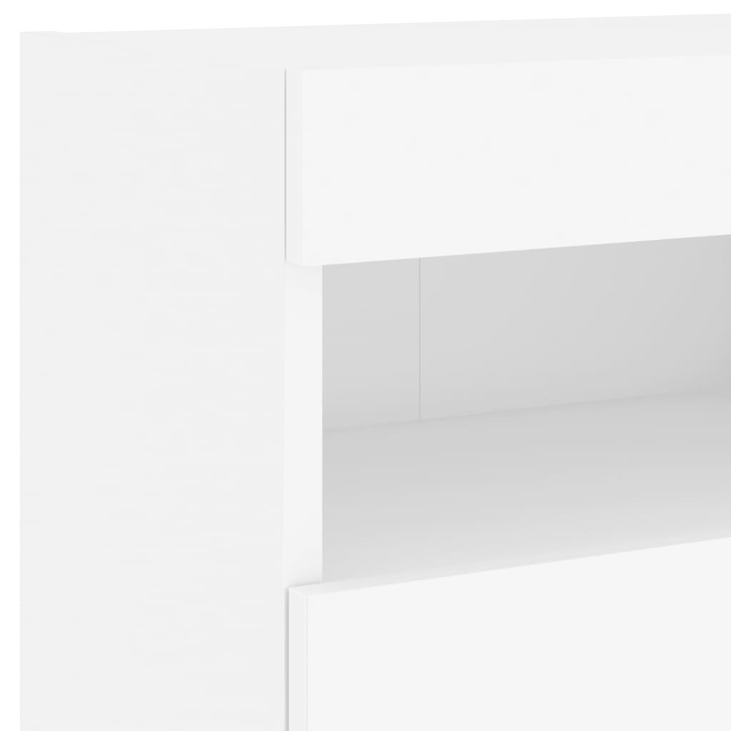 5-delige Tv-wandmeubelset met LED-verlichting bewerkt hout wit – afbeelding 12