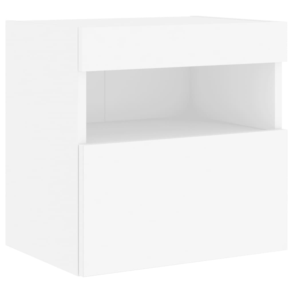 5-delige Tv-wandmeubelset met LED-verlichting bewerkt hout wit – afbeelding 9