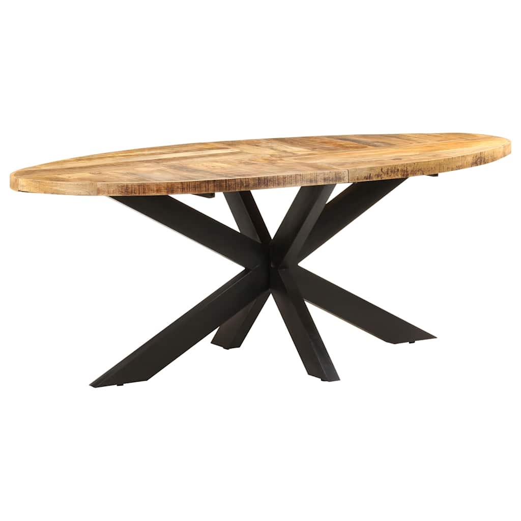 Eettafel ovaal 200x100x75 cm ruw mangohout