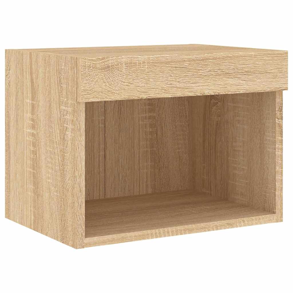 7-delige Tv-wandmeubelset met LED-verlichting sonoma eikenkleur – afbeelding 8