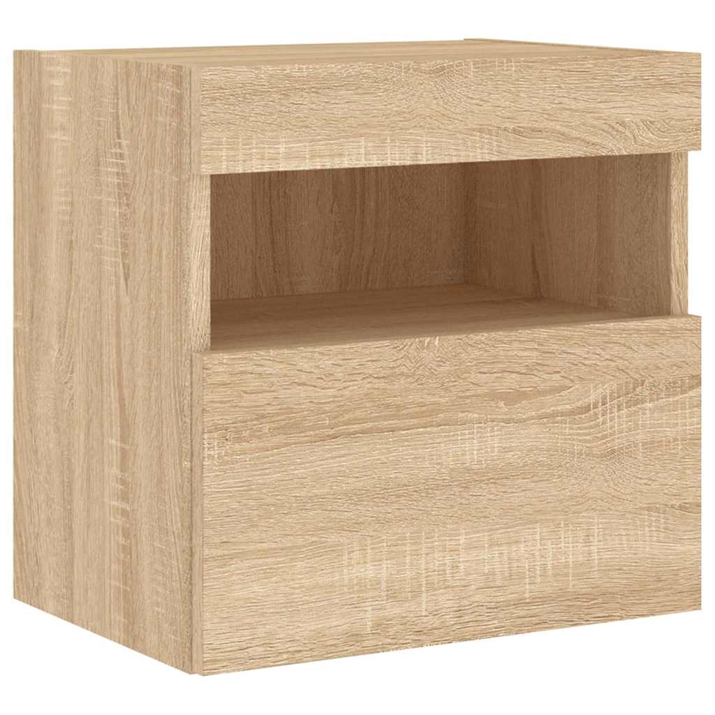 7-delige Tv-wandmeubelset met LED-verlichting sonoma eikenkleur – afbeelding 9