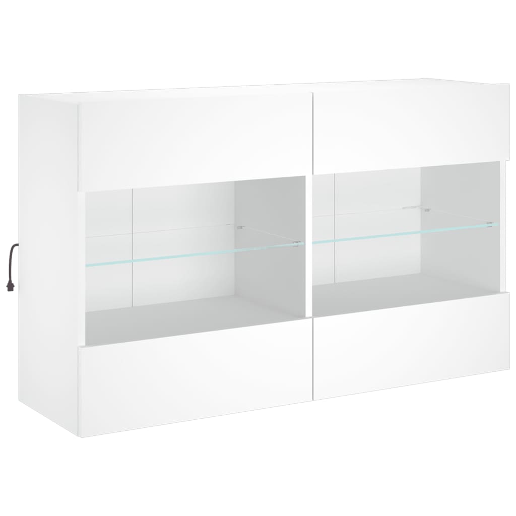 6-delige Tv-wandmeubelset met LED-verlichting wit – afbeelding 8