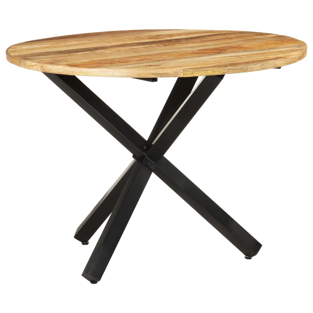 Eettafel rond 100x100x75 cm ruw mangohout – afbeelding 1