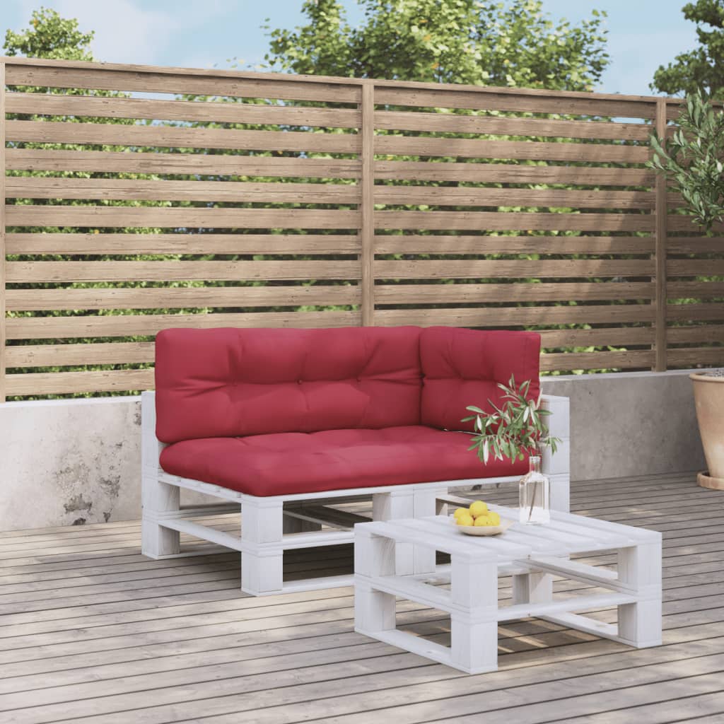 Palletkussens 3 st stof wijnrood – afbeelding 1