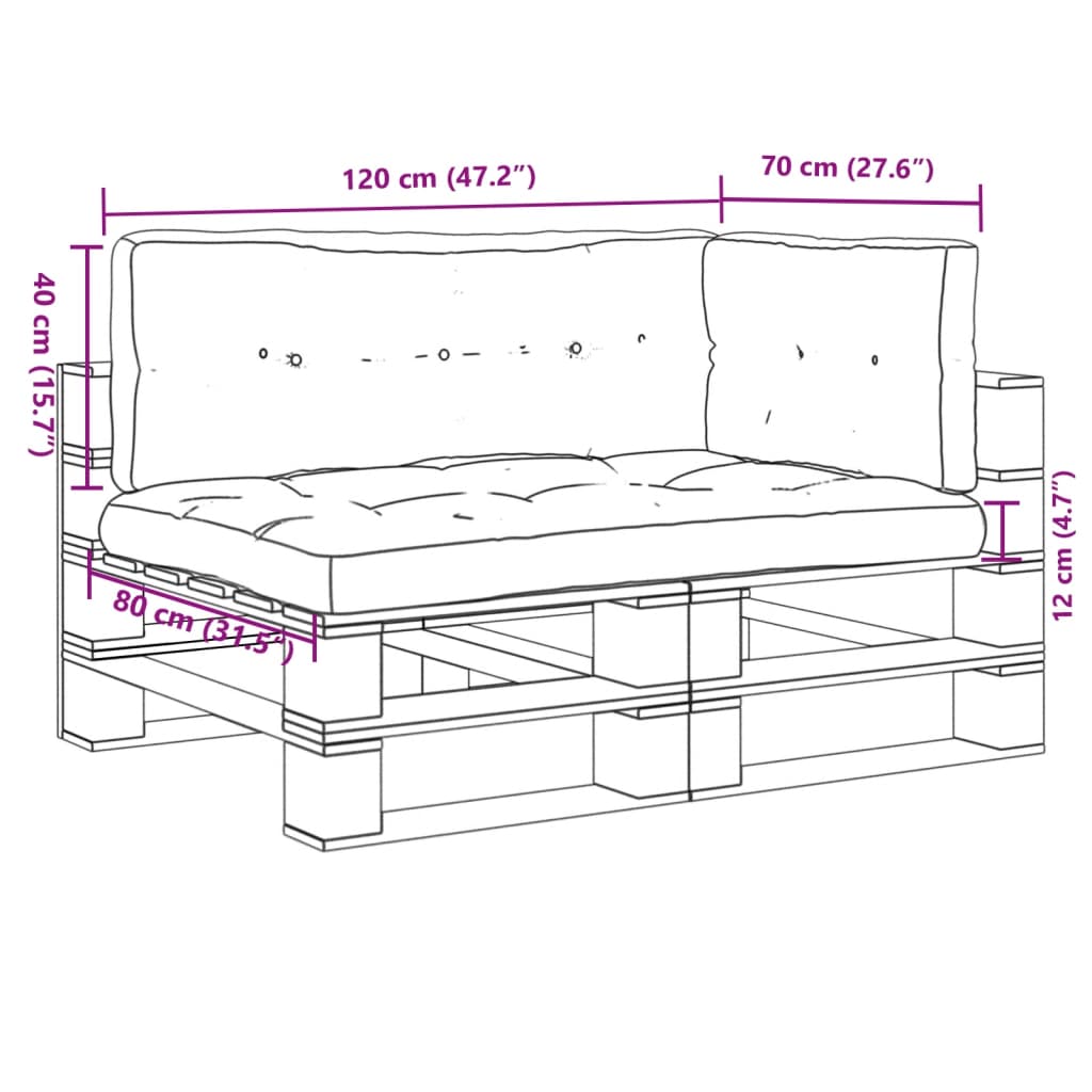 Palletkussens 3 st stof wijnrood – afbeelding 10