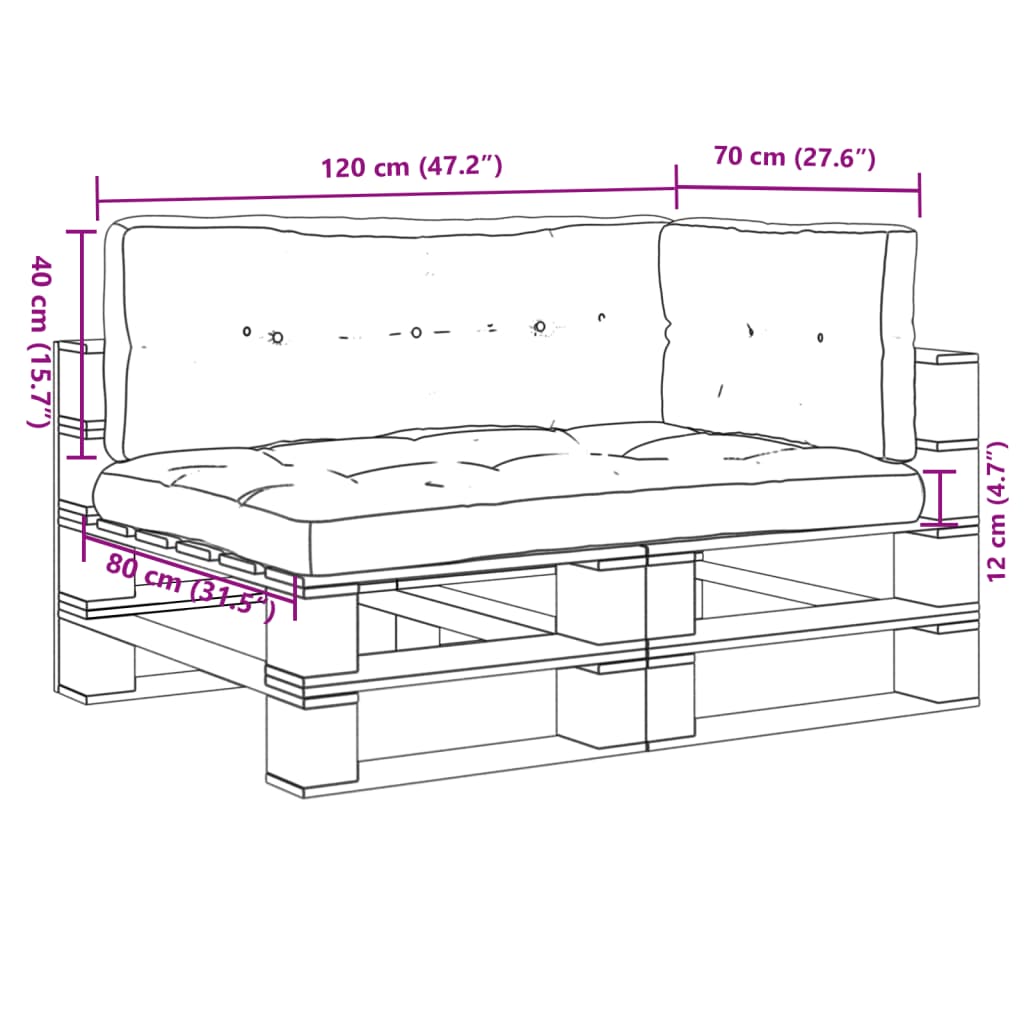 Palletkussens 3 st stof bladpatroon – afbeelding 10