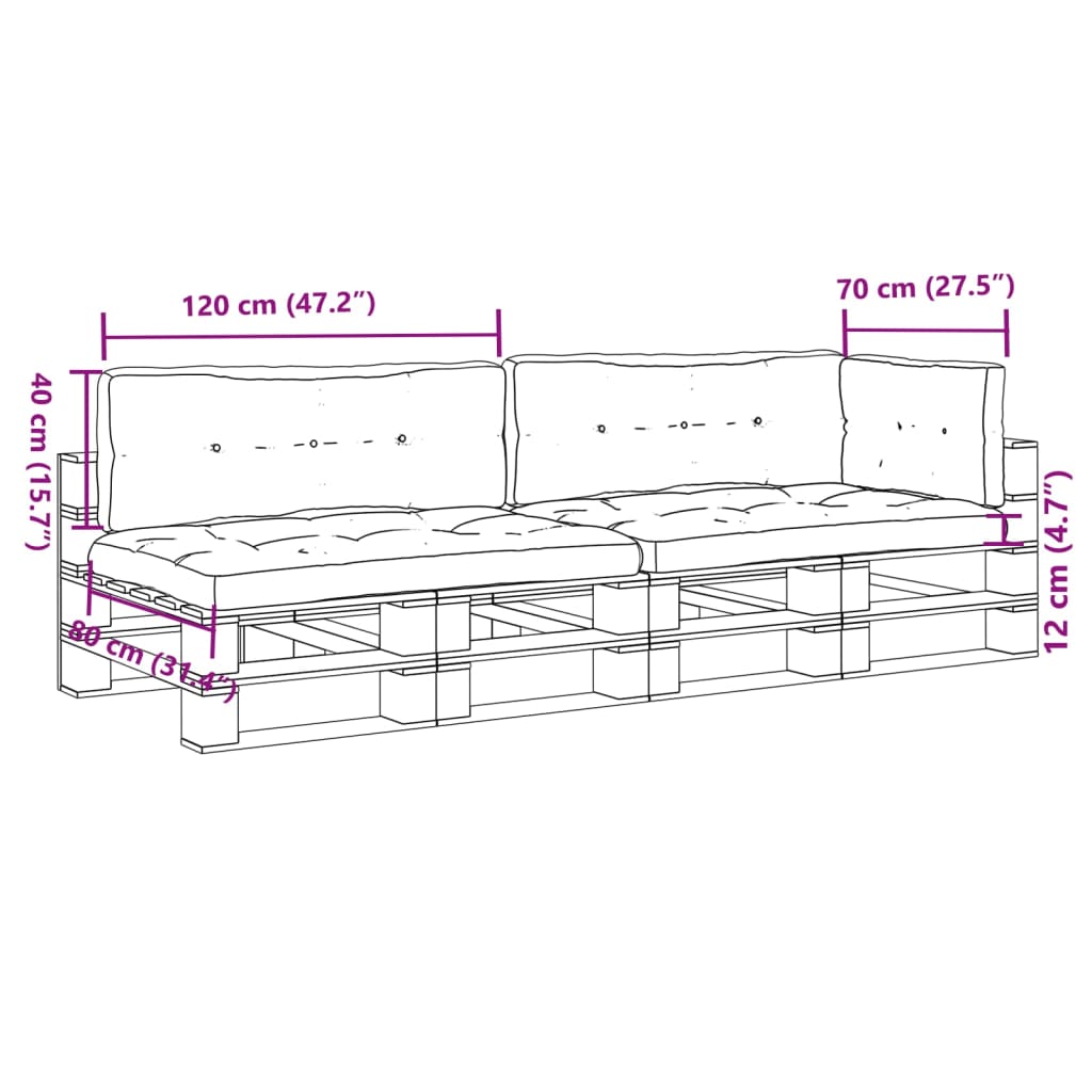 Palletkussens 5 st stof bladpatroon – afbeelding 10